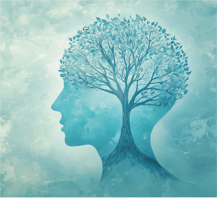  Illustration of a tree growing out of a human head silhouette representing psychological assessments by a Clinical Psychologist in Benoni